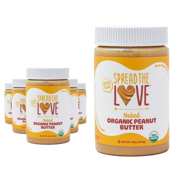 Spread The Love Organic Peanut Butter, Vegan, Gluten-Free, Creamy, 16oz (Pack of 6)
