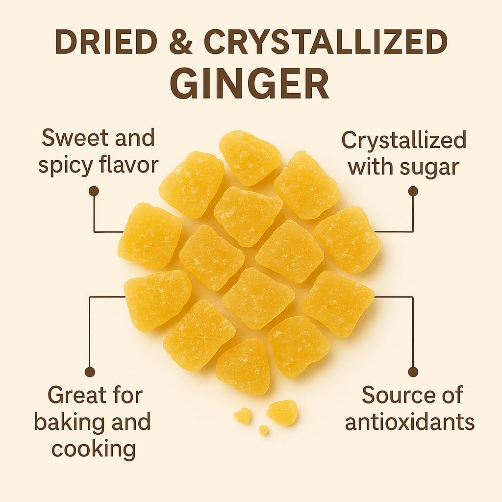 Anna and Sarah Dehydrated Ginger Chunk Non GMO, Gluten Free, High In Fibers in Resealable Bag, 2 Lbs