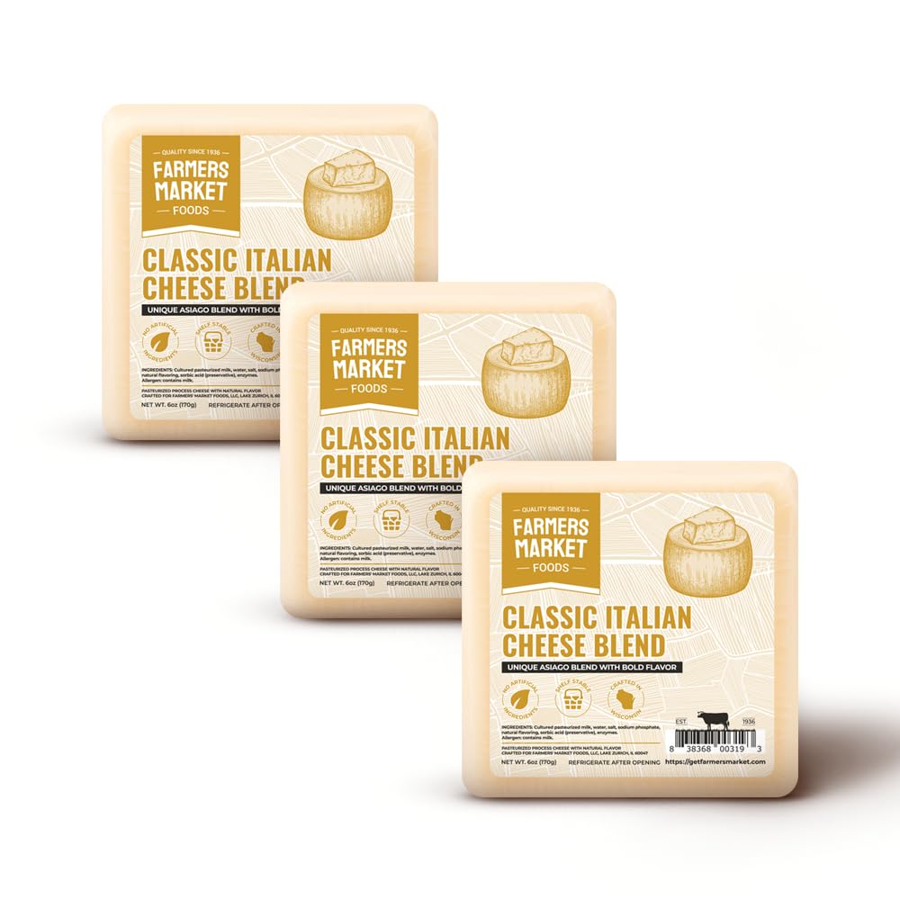 Farmers Market  Gluten Free  Keto  Paleo  Low Sodium  Zero Sugar  Wisconsin Cheese Gift Sets  3-Pack  Classic Italian Cheese Blend