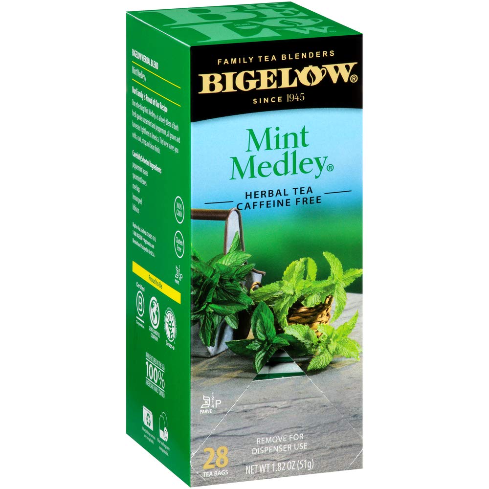 Bigelow Tea Mint Medley Herbal Tea Bags, 28 Count, All Natural, Gluten Free, Peppermint & Spearmint, RCB003931
