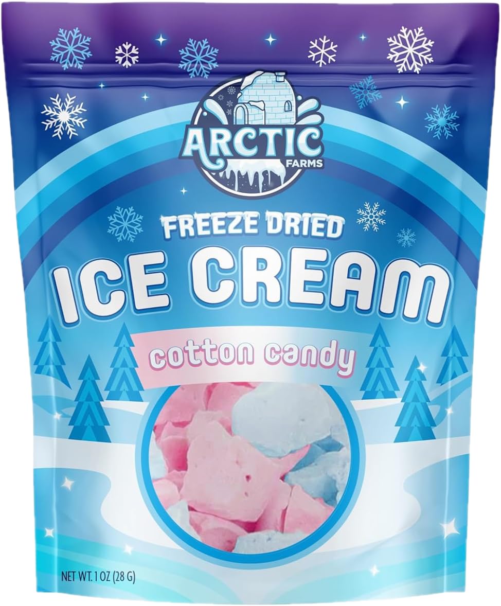 Arctic Farms Freeze Dried Ice Cream That Does Not Melt (Cotton Candy - Pink And Blue)