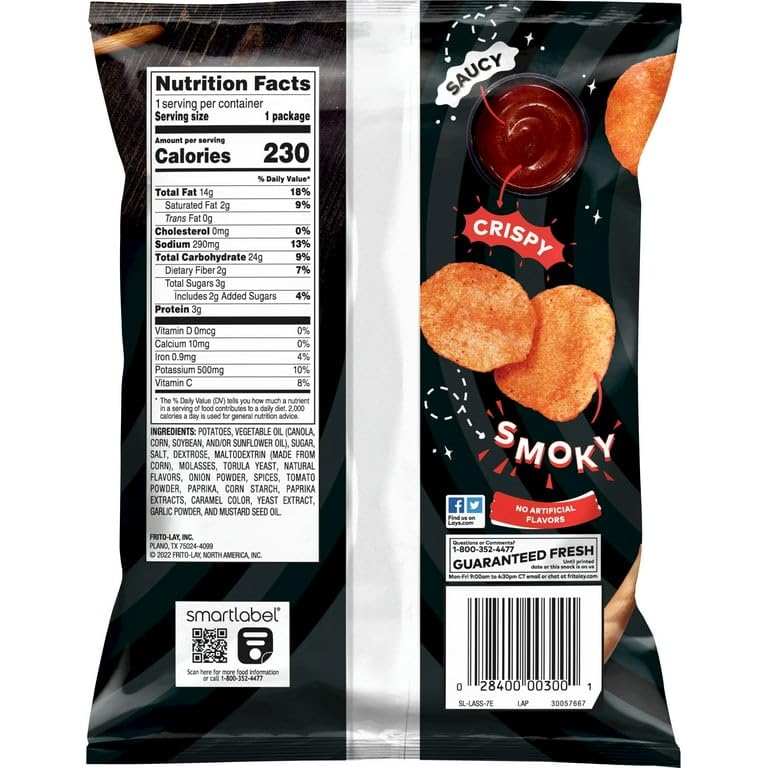 Barbecue Flavored Potato Chips, 1.5 Ounce (Pack Of 8) Bundled By City Wide Gourmet