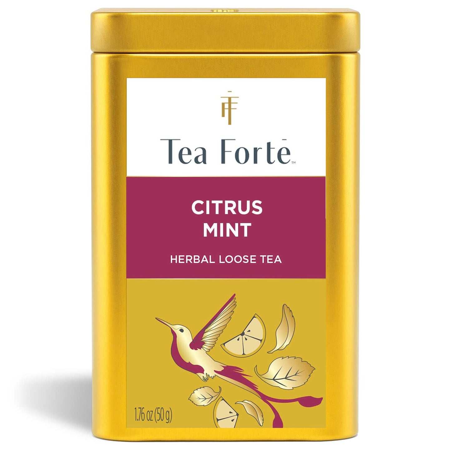 Tea Forte Citrus Mint Top-Grade Loose Leaf Energy Blend-Free Herbal Tea Blend Canister  Makes 35-50 Cups