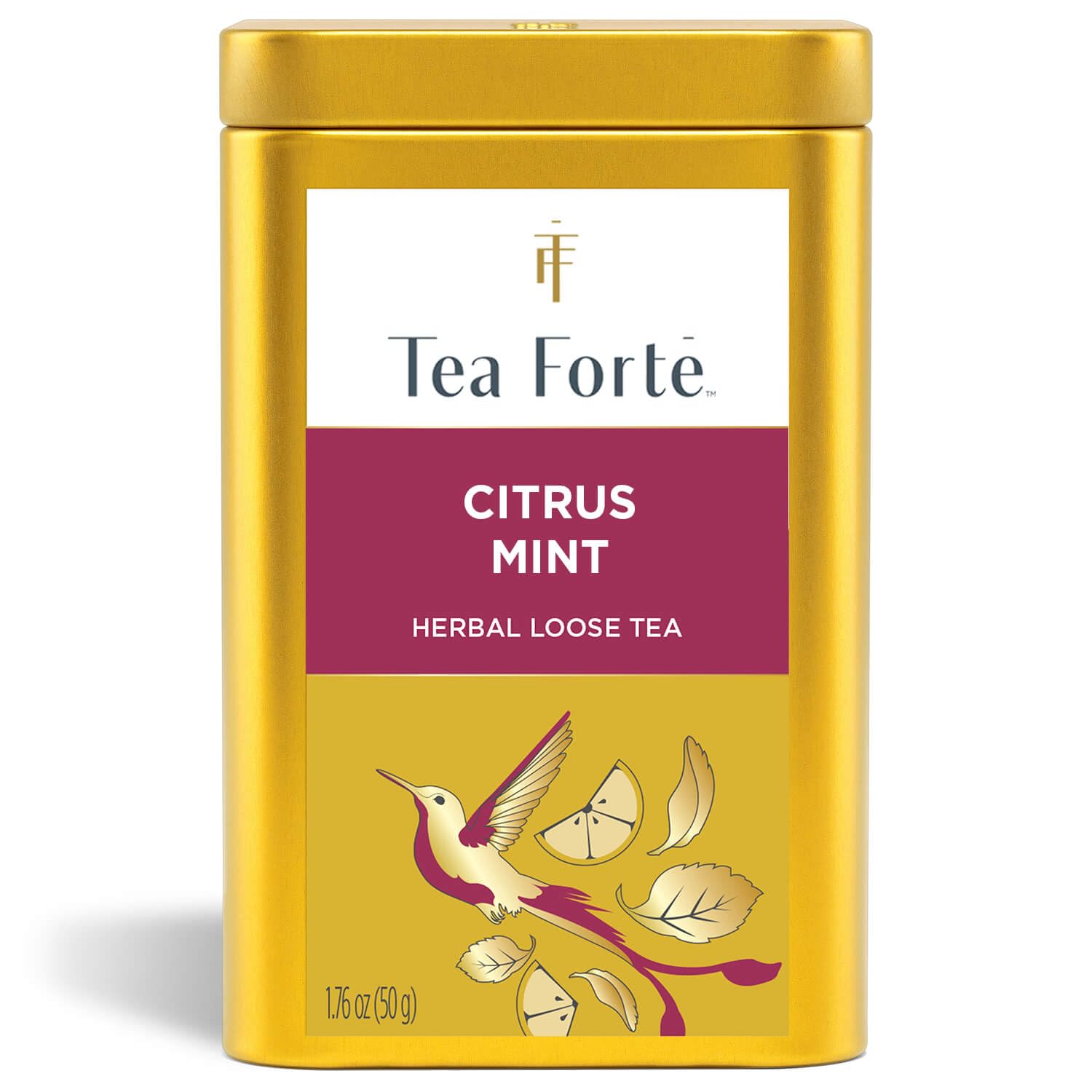 Tea Forte Citrus Mint Top-Grade Loose Leaf Energy Blend-Free Herbal Tea Blend Canister  Makes 35-50 Cups