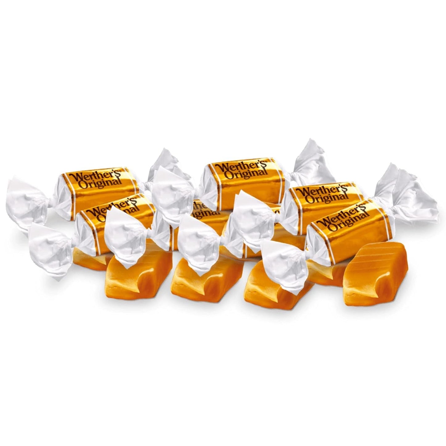 Werthers Soft Caramel  Original Caramel Cream 25 Ounce Bags (Pack of 2) - Individually Wrapped Werther Chewy Caramels - The Hampton Popcorn & Candy Company