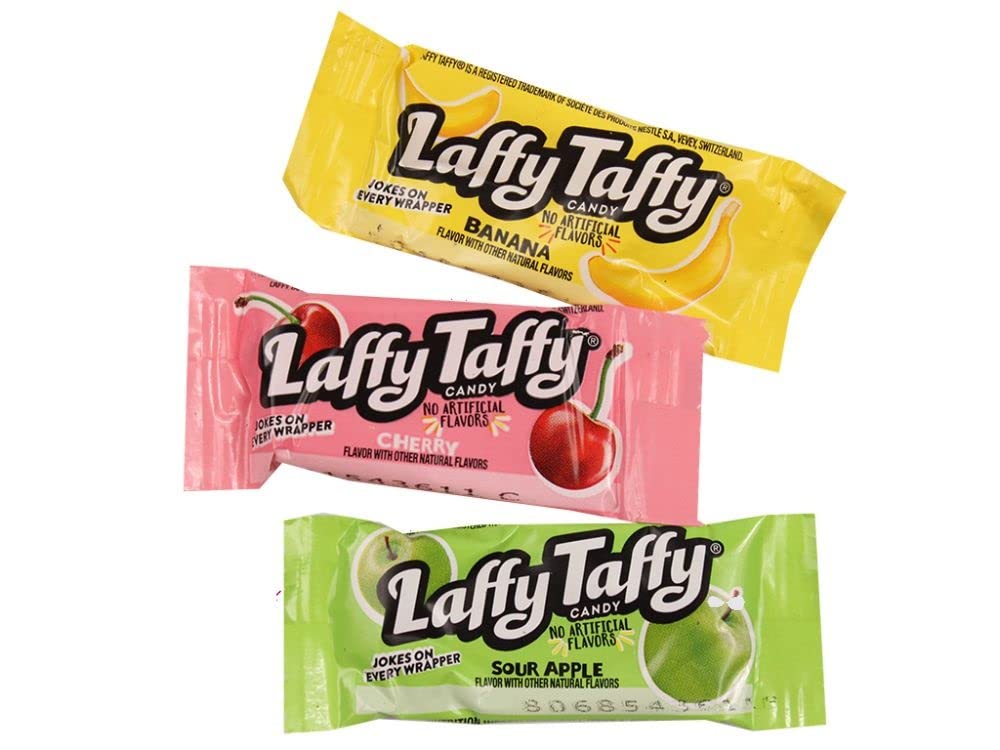 Laffee Taffy 2Lb Bag Of Delicious Assortment - Cherry, Sour Apple, & Banana Flavors - Freshly Packed By Snackadilly