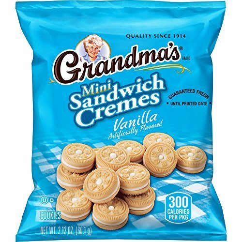 Quaker Oats Grandmas Vanilla Mini Cookie Cremes - Vanilla - 2.12 oz - 60 / Carton