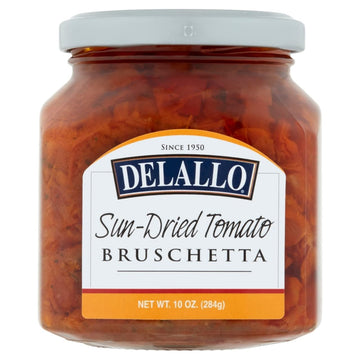 Delallo Sun Dried Tomato Bruschetta, 10Oz Jar, 6-Pack