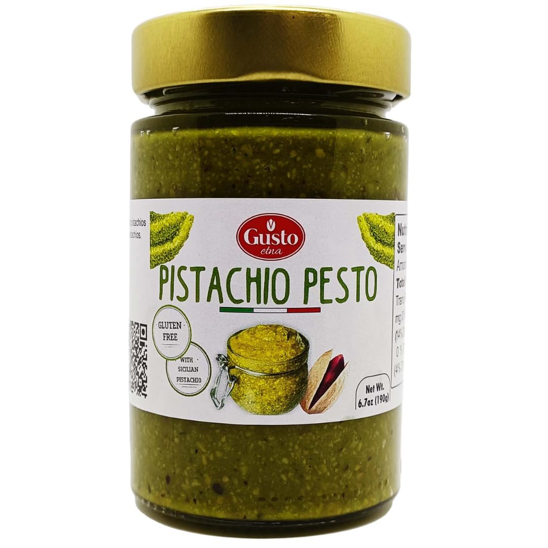 Sicilian Pistachio Pesto, Paste, Unsweetened, 6.7 Oz (190G), Salty Pistachio Pesto, Great As Toppoing Or Pasta Sauce, Made In Br