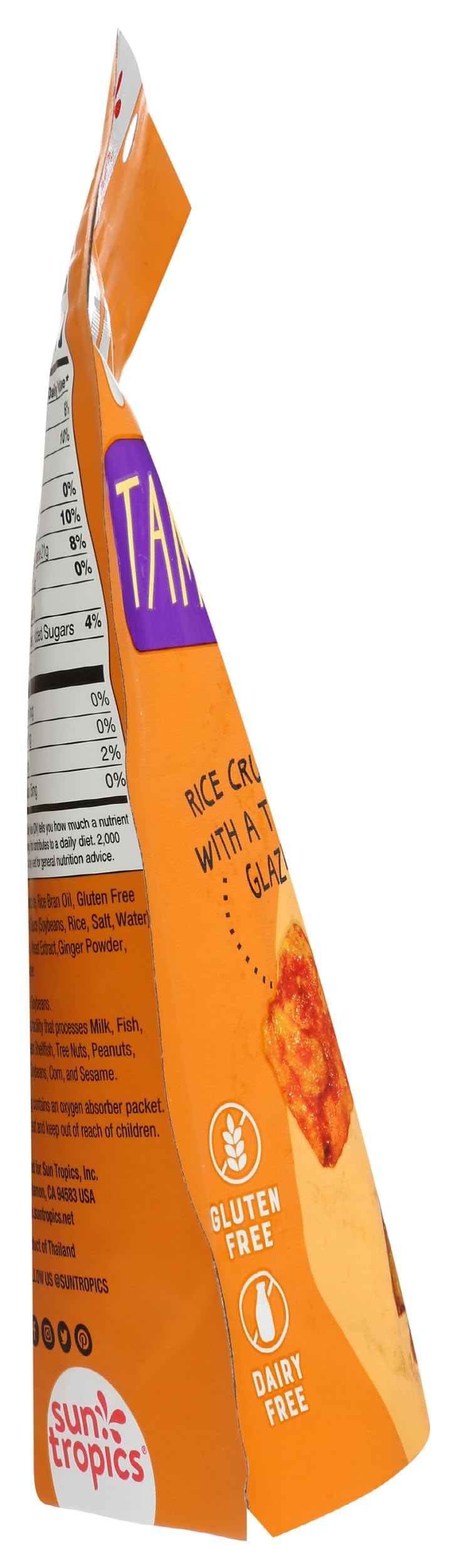 Sun Tropics Mochi Snack Bites, Tamari Teriyaki, 3.5 Oz (1 Pack), Gluten Free, No Msg Added, Dairy Free, Crunchy Snack