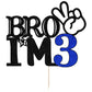 Bro I'M 3 Cake Topper- 3Th Birthday Cake Picks, Officially Teenager Cake Topper, Boy 3Rd Birthday Cake Decorations - 3 Years Old