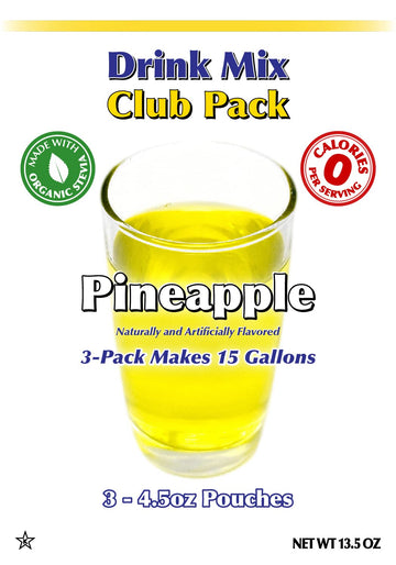 GramZero Pineapple Zero Calorie Sugar Free Drink Mix, Great For Nutrition Club Loaded Teas, Stevia Sweetened