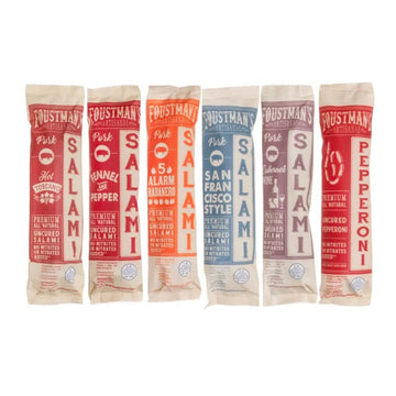 FoustmanS Salami Mix Variety Artisanal  Includes Nitrate-Free  Naturally Supports Wellnessd  Gluten-Free  Dairy-Free  Pack Of 6 Salamis