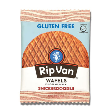 Rip Van Gluten-Free Snickerdoodle Stroopwafel, Healthy Gluten-Free Snacks, Non-GMO Snacks, Low Sugar (6g), Low Calorie Snack, 12