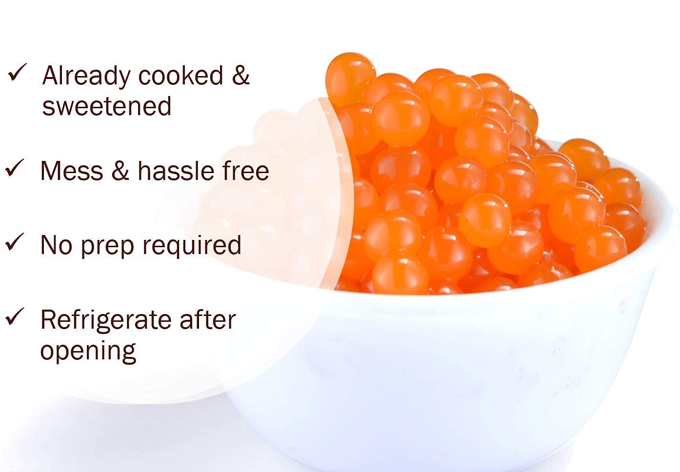 3 Flavors Popping Boba Pearls Bursting Tea Balls Drink & Dessert Topping Passion Fruit, Strawberry, Peach, Flavored Bubble Tea P