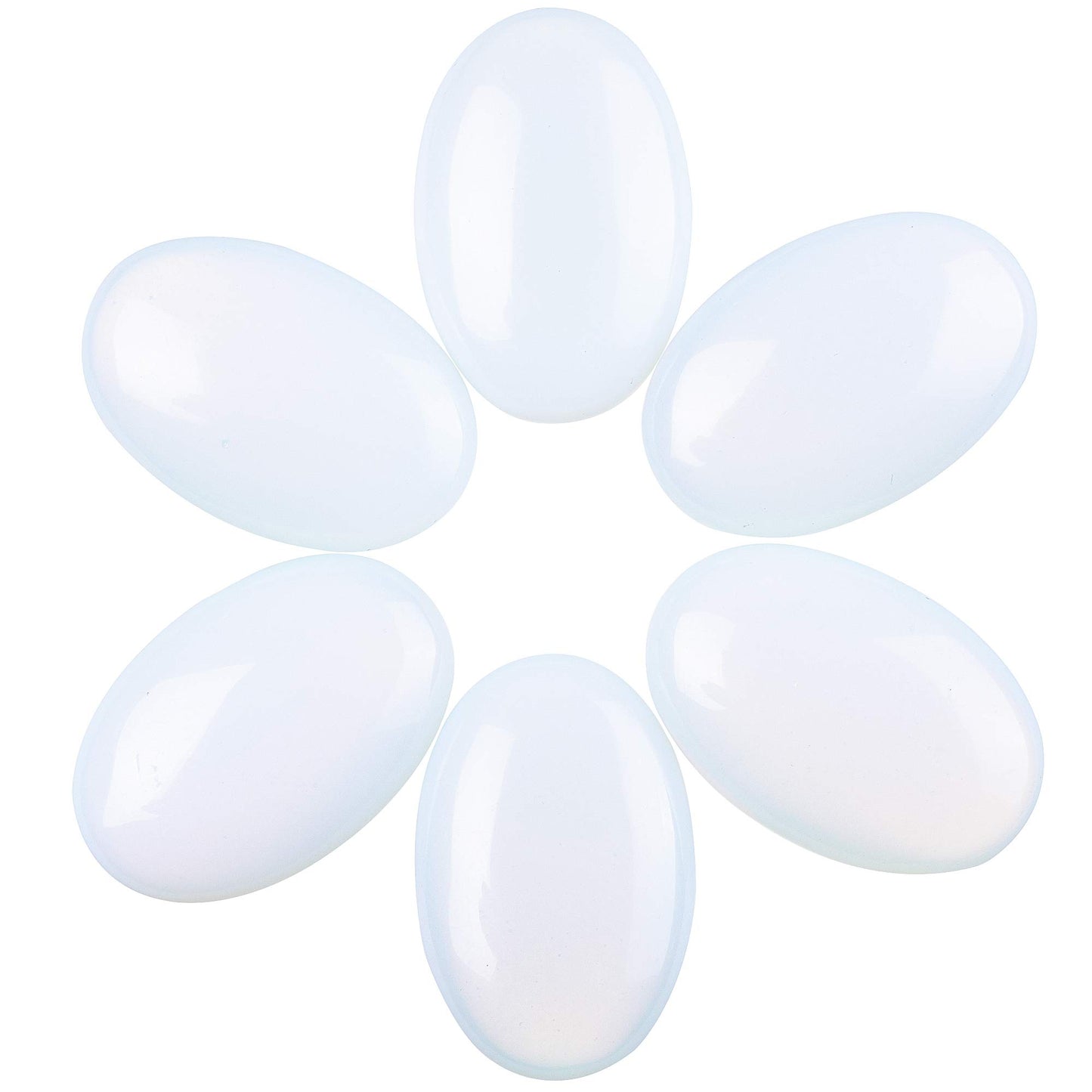 Ufeel Opalite Palm Stone Crystal - Natural Chakra Reiki Polished Healing Love Oval Pocket Worry Stone Crystals For Anxiety Stres