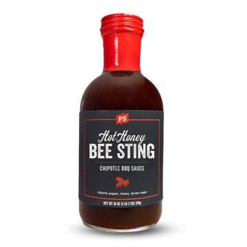 PS Seasoning Hot Honey Bee Sting Chipotle BBQ Sauce - All-Purpose Glaze, Marinade, Baste, and Dip - Sweet and Spicy Grilling Sau
