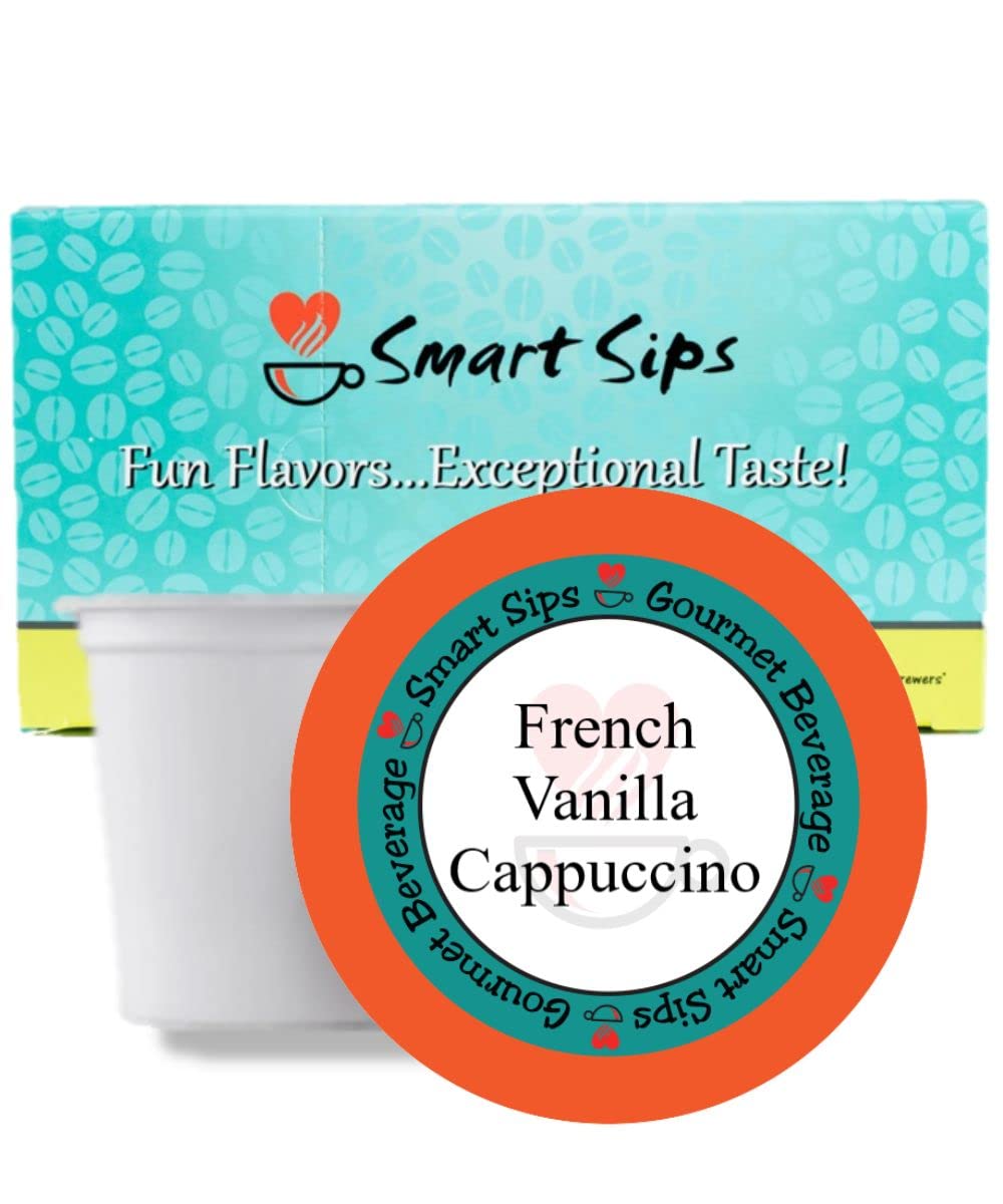 Smart Sips Coffee French Vanilla Cappuccino Pods, Compatible with Keurig K-Cup Brewers, 24 Count