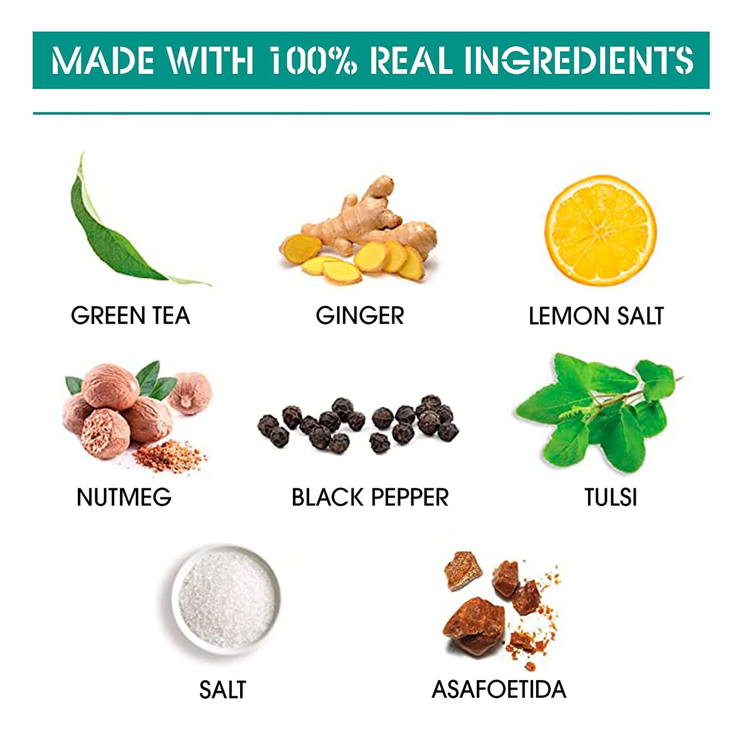 Teabox Enhanced Detox Green Tea | 100% Whole Leaf Green Tea With Ginger, Salt, Basil, Nutmeg, Pepper And Asafoetida | 0% Bitterness | 25 Tea Bags