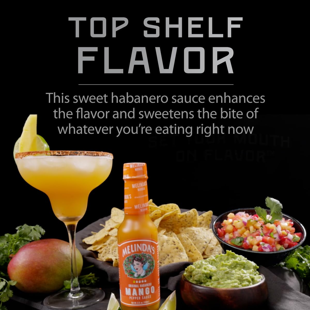 Melindas Mango Habanero Hot Sauce - Sweet & Mild Mango Habanero Sauce Made With Real Mango, Fresh Peppers, Vinegar, Carrot & Lim