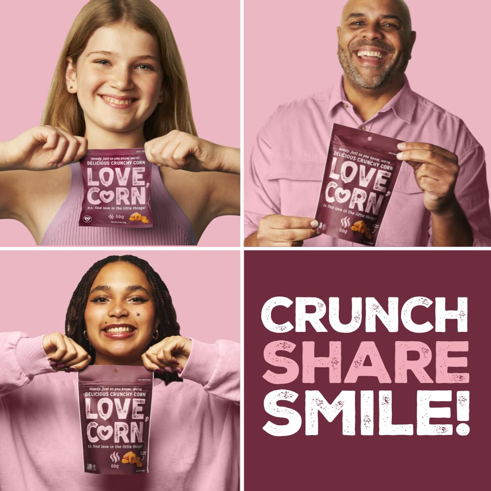 Love Corn Bbq 4Oz X 6 Bags - Delicious Crunchy Corn - Healthy Family Snacks - Gluten Free, Kosher, Non-Gmo - Alternative For Chi