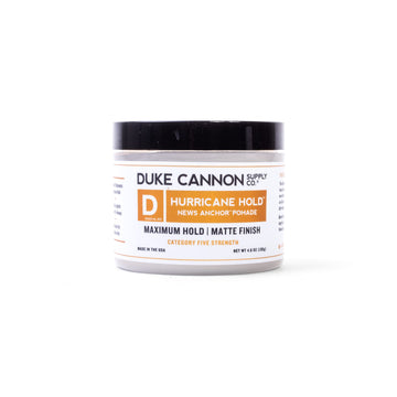 Duke Cannon Hurricane Hold Pomade - Maximum Hold, Matte Finish - 4.6oz - Water-Based for Men