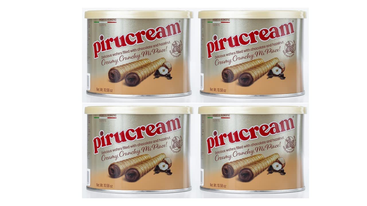 4 Pack Pirucream Chocolate And Hazelnut Wafer 10.59Oz