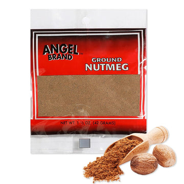 Angel Brand Ground Nutmeg 1.5 oz Pouch Pack of 3 - Premium Rich and Aromatic Taste of Carefully Selected Nutmeg Ground - Versati