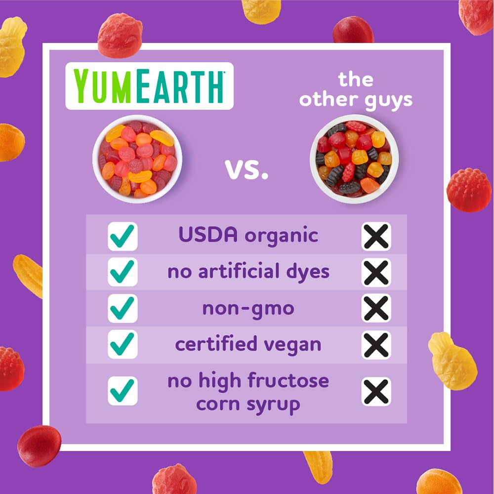 Yumearth Organic Fruit Snacks - Fruit Gummies Snack Packs, Gluten Free Snacks For Kids - Allergy Friendly, Non-Gmo, Vegan, No Ar