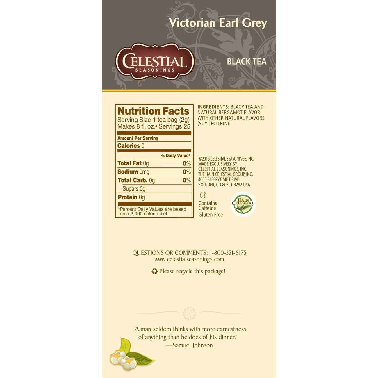 Celestial Seasonings Victorian Earl Grey Black Tea - 25 Tea Bags, Pack of 1