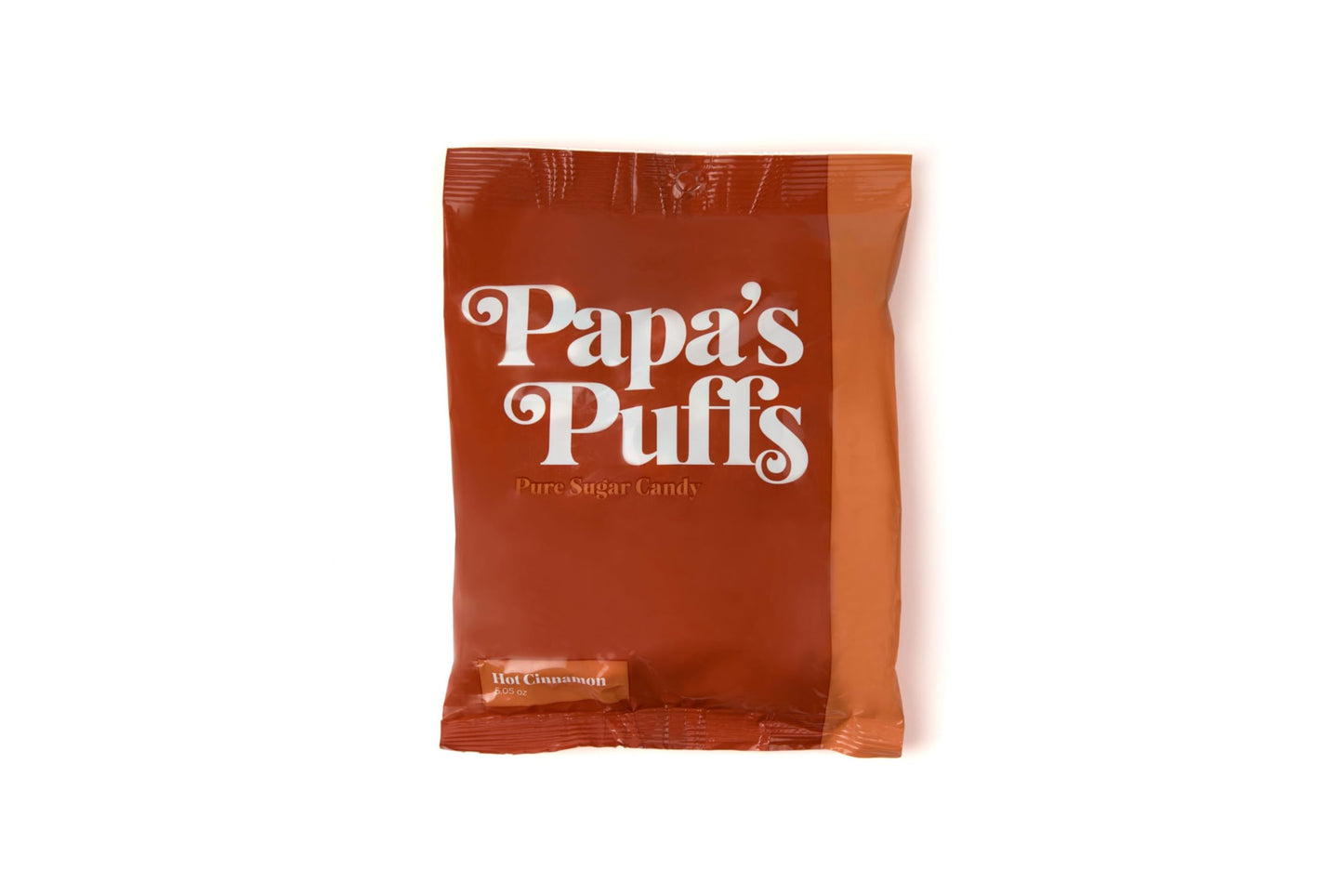 PAPAS PUFFS Hot Cinnamon Sugar Candy, Fat-Free & Gluten-Free, 5.05 oz Bag, Individually Wrapped, Made in USA