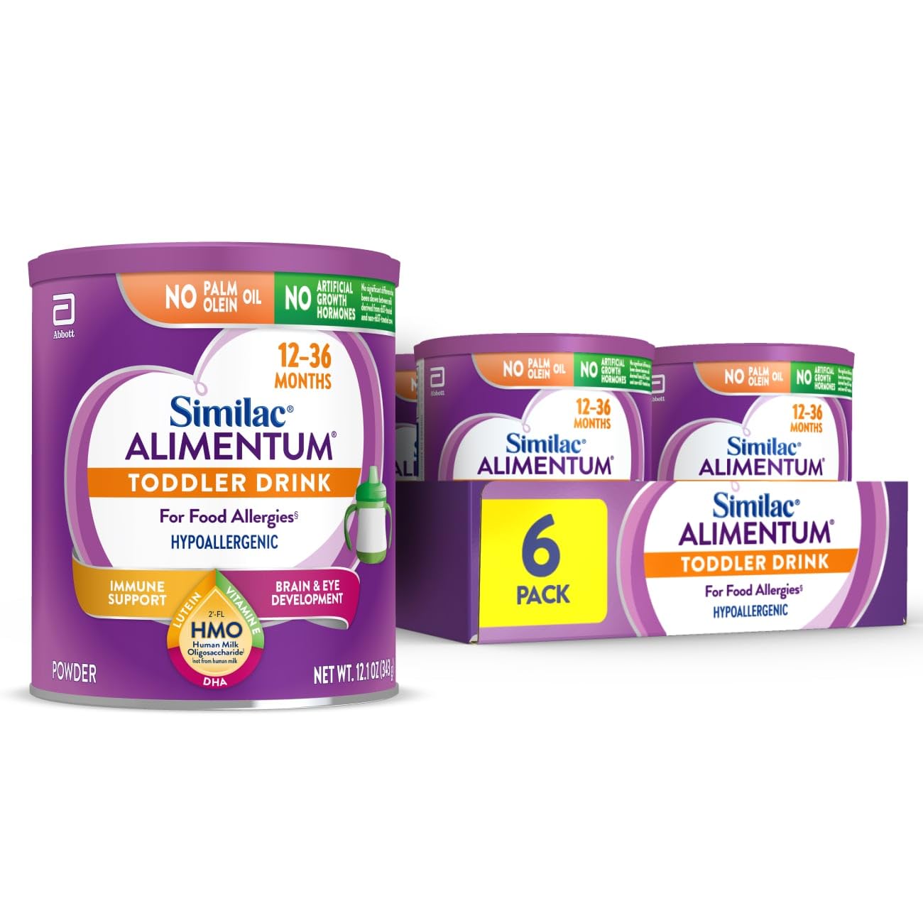 Similac Alimentum Toddler Drink With 2'-Fl Hmo, Hypoallergenic, For Food Allergies, Suitable For Lactose Sensitivity, 12.1-Oz Ca