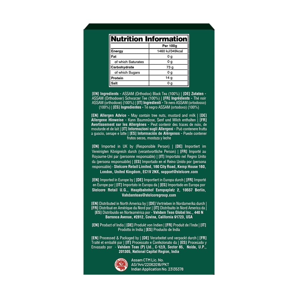 Vahdam Original English Breakfast Tea (340G/12Oz) 170+ Cups | Non Gmo, Gluten Free | Strong & Aromatic Loose Leaf | Unblended Single Origin | Vacuum Sealed Pack