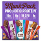 Munk Pack Probiotic Protein Bars - Keto-Friendly, 15g Plant Protein, 1g Sugar, Vegan, Gluten-Free, 5 Count