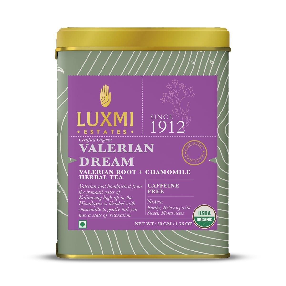 Luxmi Estates Loose Leaves Sleep Tea Gift Box - 1Pcs Valerian Dream, 1Pcs Vanilla Spice Chai, 1Pcs Bucket Infuser & 1Pcs Spoon