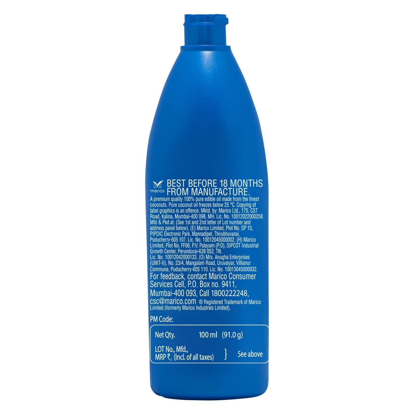 Parachute Coconut Oil 100Ml - 1 Pack (Ship From India)