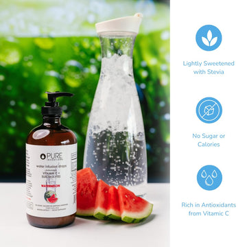 Pure Inventions Watermelon Water Infusion Drops - Antioxidants, Vitamin C, Electrolytes - 16 Fl Oz - Sugar Free, Zero Calorie
