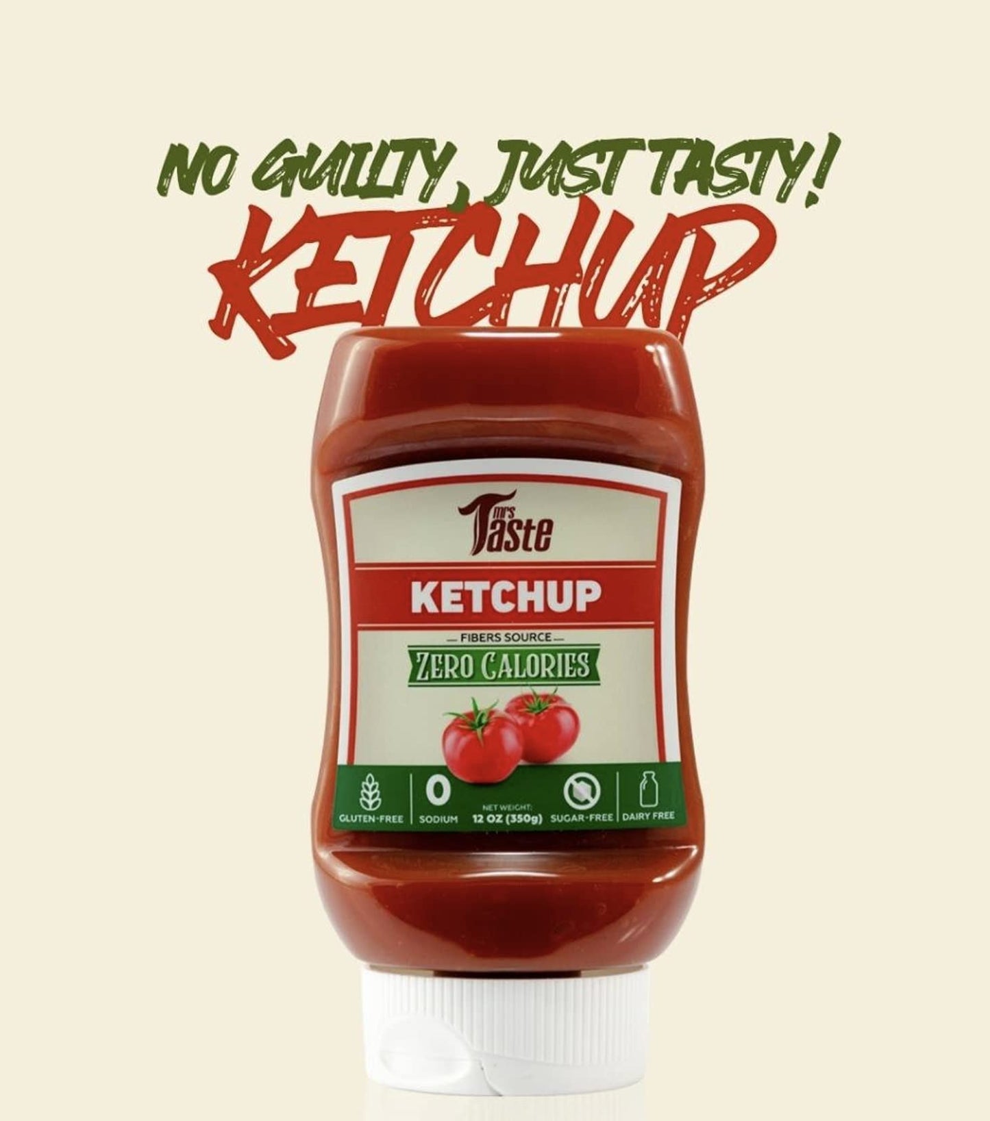 Mrs Taste Sugar Free Ketchup, Zero Calories, Zero Sodium, Zero Sugar, High Fiber, Keto Friendly, Paleo Friendly, Condiments And