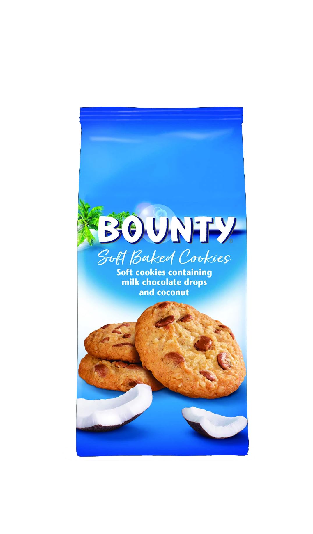 Bounty-Soft Baked Cookies, Soft cookies containing milk chocolate drops and coconut, UK Product. (180g).