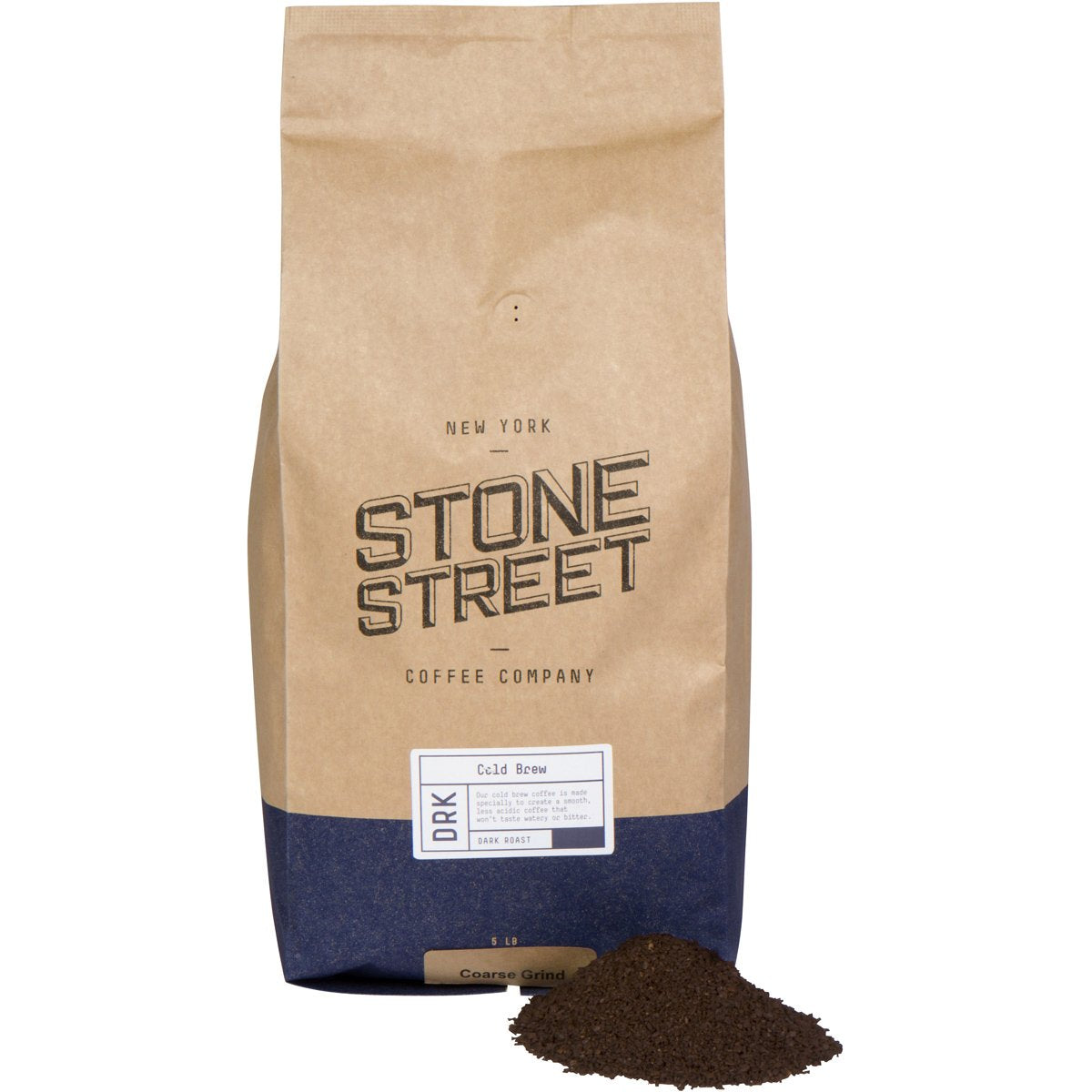 Stone Street Cold Brew Coffee, 100% Arabica, Low Acid, Dark Roast, 5 LB