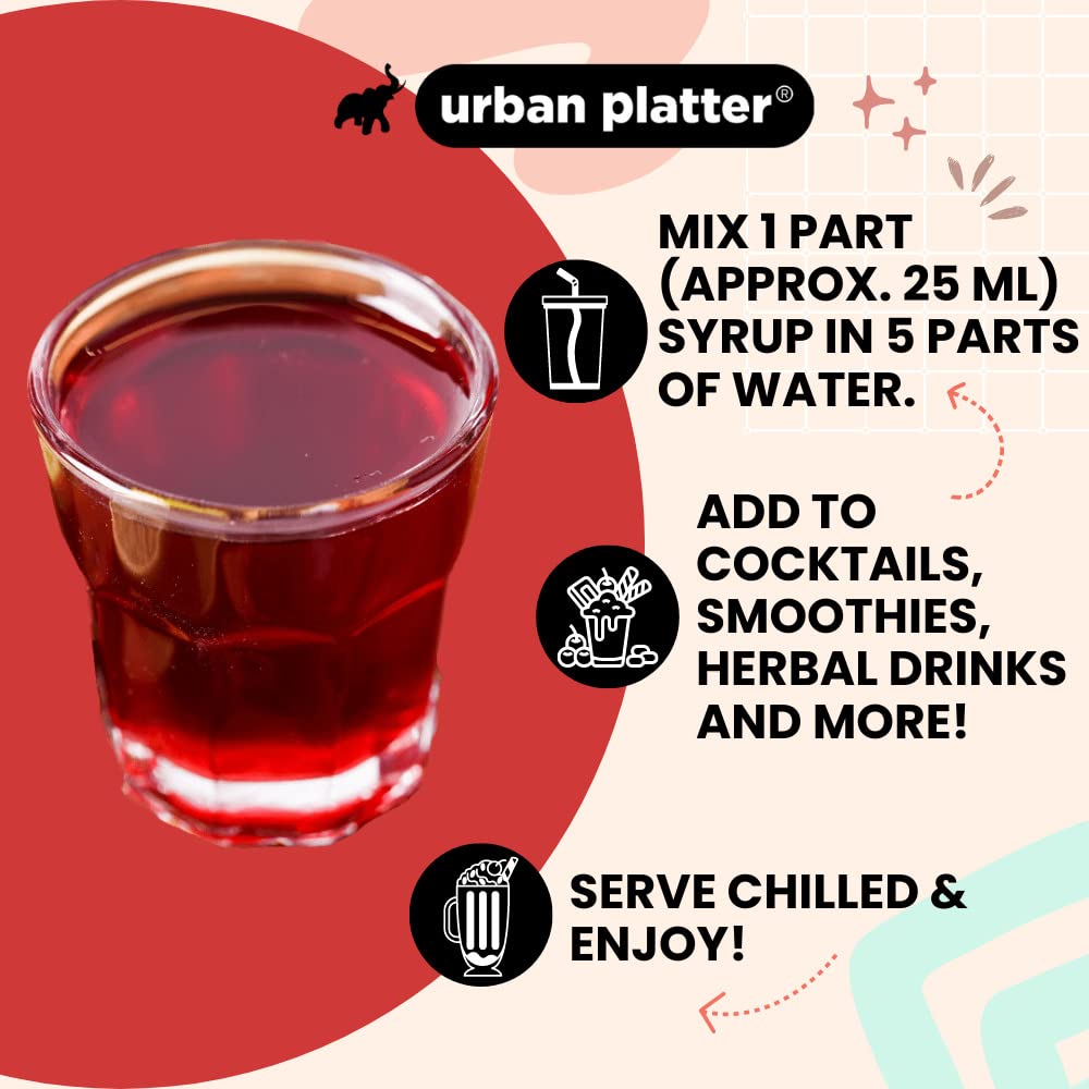 Urban Platter Kokum Syrup | 23.67 Fl Oz (700Ml) | Refreshing Homemade Juice Drink | Maintains Healthy Weight | Improves Digestion With Its Antioxidant Properties