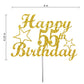 55 Birthday Cake Topper Gold Glitter, Party Decoration Ideas, Premium Quality, Sturdy Doubled Sided Glitter, Acrylic Stick. Made