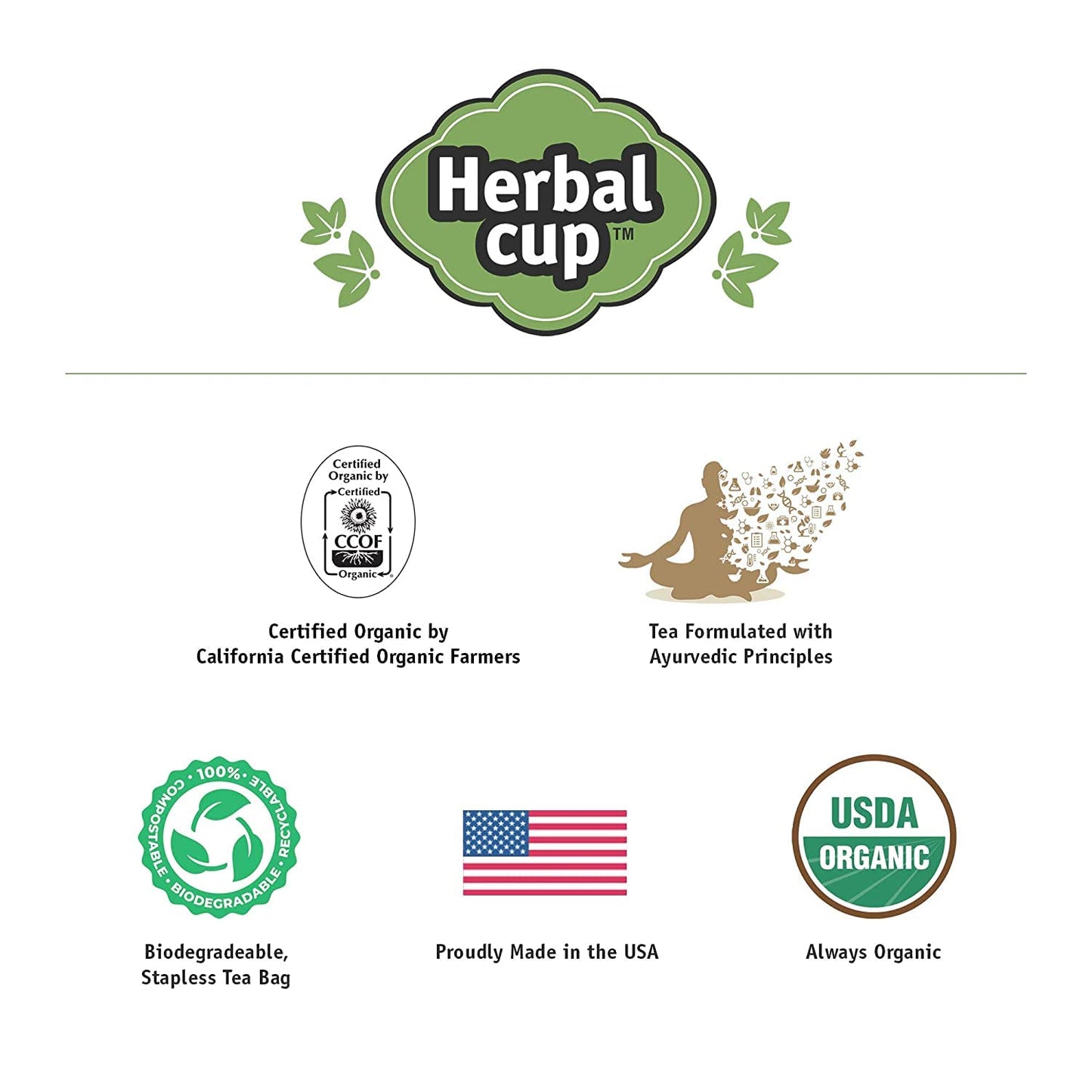 Herbal Cup Turmeric Tea - Organic Lemon Ginger Herbal Tea, Caffeine-Free, 16 Count (Pack of 1)