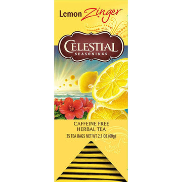 Celestial Seasonings Herbal Tea, Lemon Zinger, 25 Count, (Pack Of 6)