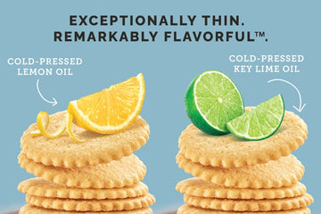 Deweys Bakery Meyer Lemon & Key Lime Thin Cookies Variety Pack, 9oz (Pack of 2), Low Calorie, No Artificial Flavors