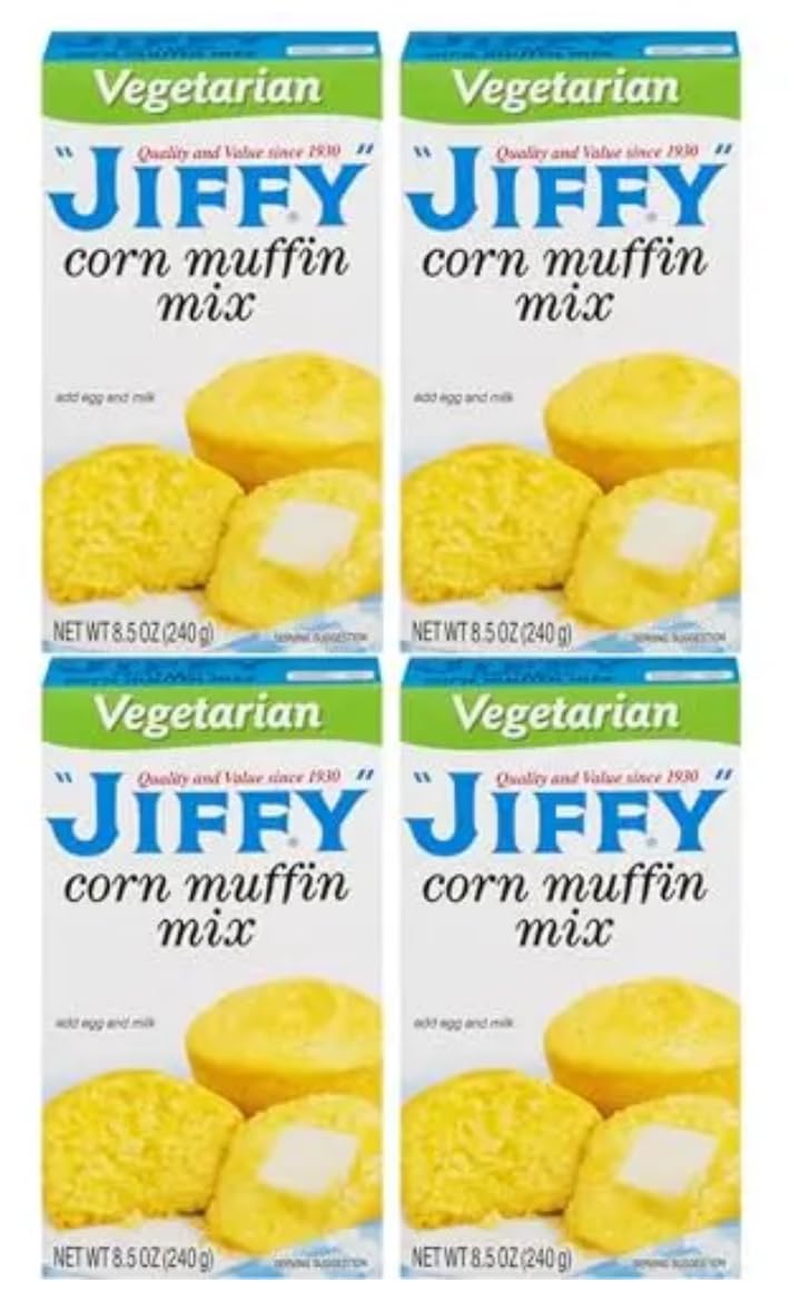 Jiffy Vegetarian Corn Muffin Mix, 8.5 oz (Pack of 4)