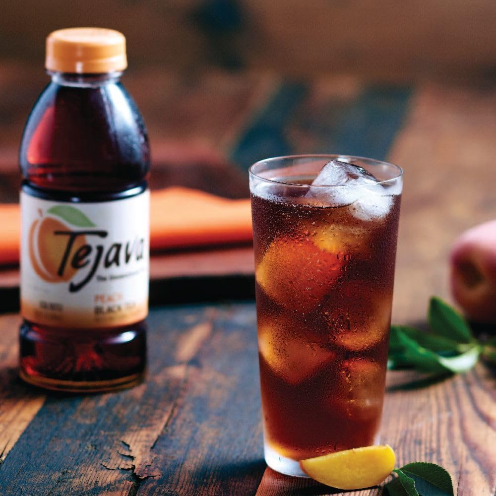 Tejava Peach Black Iced Tea, 6 Pack, 16.9Oz Pet Bottles, Unsweetened, Non-Gmo, Kosher, No Sugar Or Sweeteners, No Calories, No P