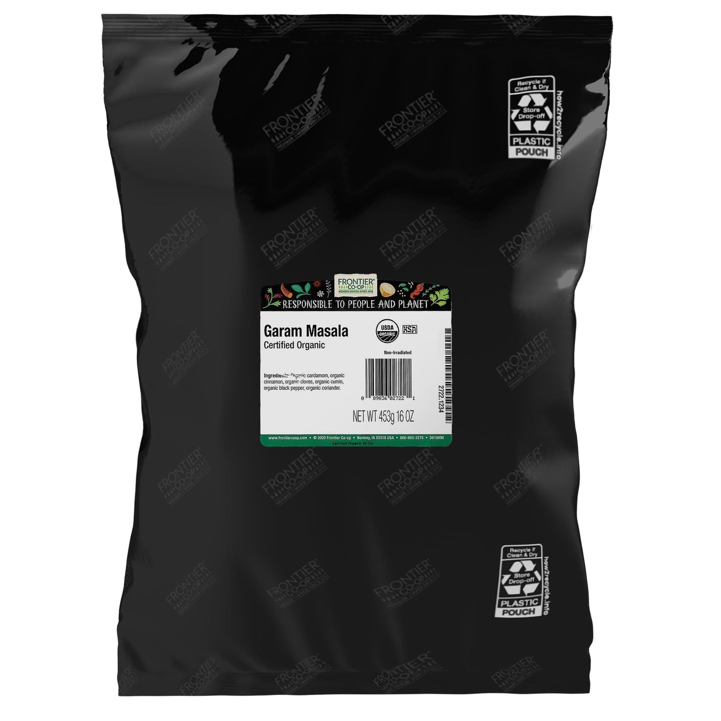 Frontier Co-op Garam Masala, 1lb Bulk Bag - Traditional Indian Spice Blend with Cardamom, Cinnamon, Cloves, and Cumin