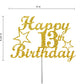 13 Birthday Cake Topper Gold Glitter, Party Decoration Ideas, Premium Quality, Sturdy Doubled Sided Glitter, Acrylic Stick. Made