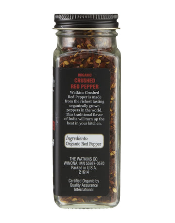 Watkins Gourmet Organic Crushed Red Pepper, Non-GMO, Kosher, 1.6 oz Jar, As Shown